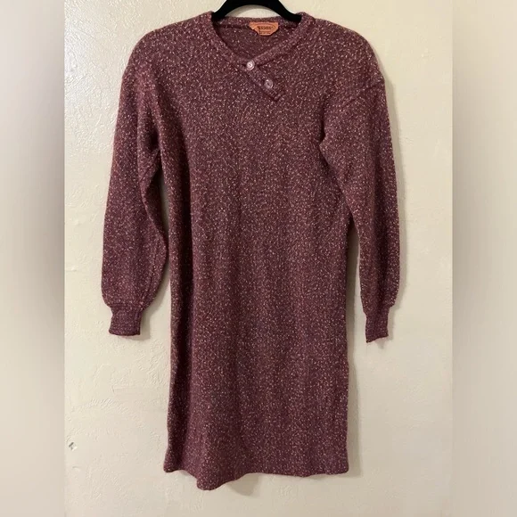 Vintage Missoni Knit Dress Multicolor Geometric Sweater Made In Italy 70’s - Picture 1 of 7